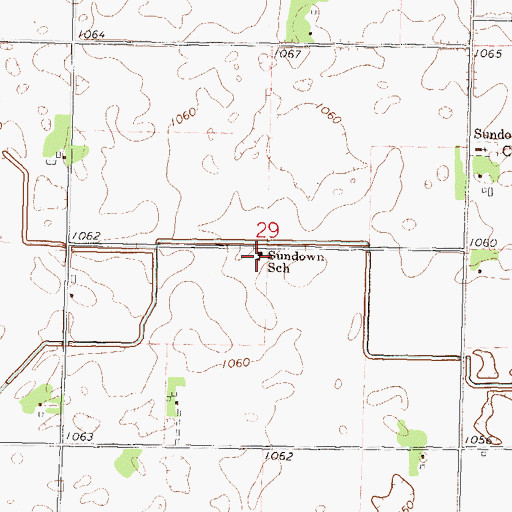 Topographic Map of Sundown School, MN