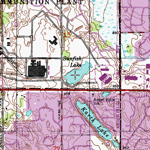Topographic Map of Sunfish Lake, MN