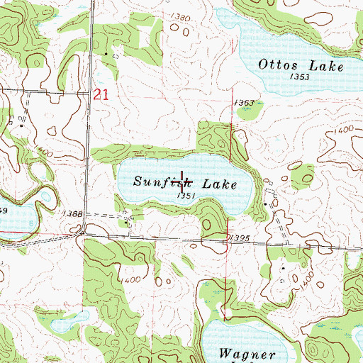 Topographic Map of Sunfish Lake, MN