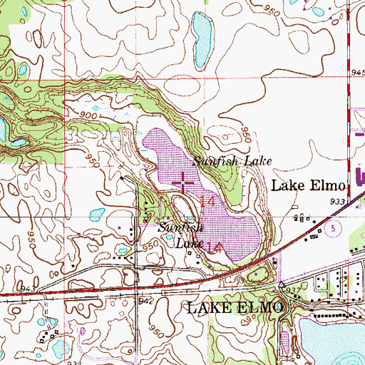 Topographic Map of Sunfish Lake, MN