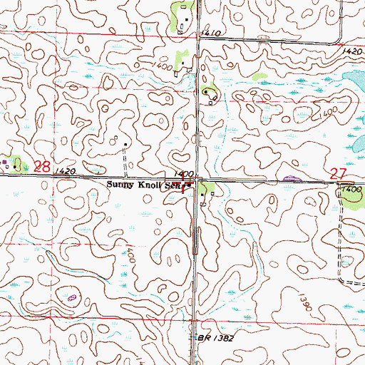 Topographic Map of Sunny Knoll School, MN