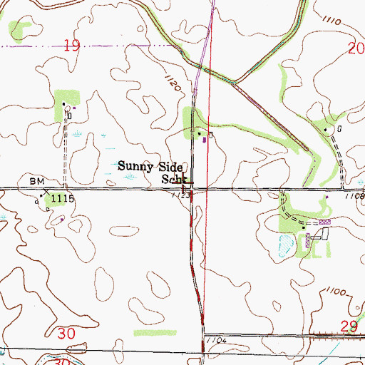 Topographic Map of Sunny Side School, MN