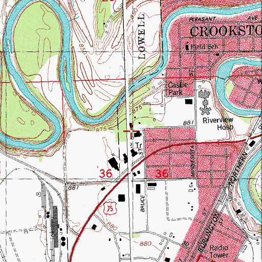 Topographic Map of Sunnyrest Sanatorium, MN