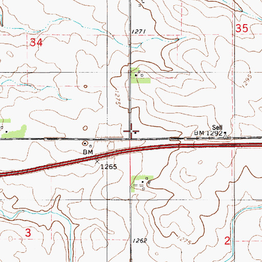 Topographic Map of Sunnyside School, MN