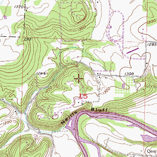Topographic Map of Beav-O-Rama, AR