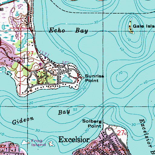 Topographic Map of Sunrise Point, MN