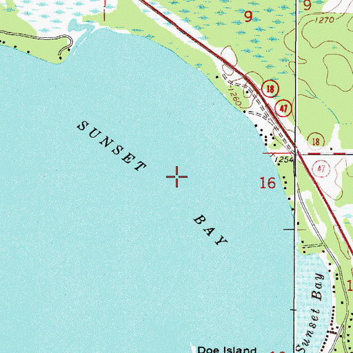 Topographic Map of Sunset Bay, MN