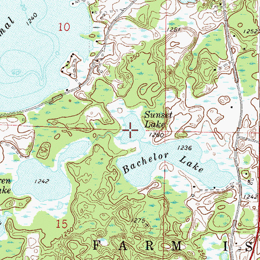 Topographic Map of Sunset Lake, MN