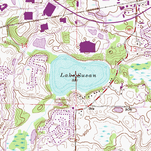 Topographic Map of Lake Susan, MN