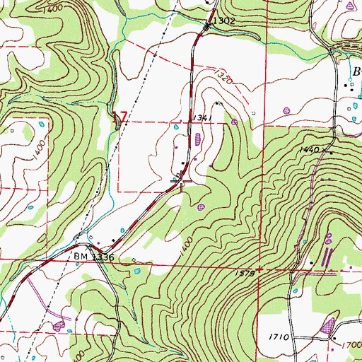 Topographic Map of Big Spring Church (historical), AR
