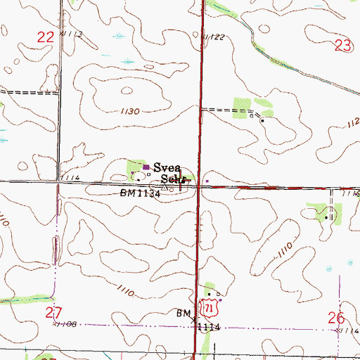 Topographic Map of Svea School, MN