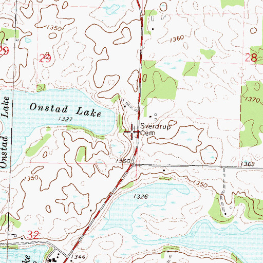 Topographic Map of Sverdrup Cemetery, MN
