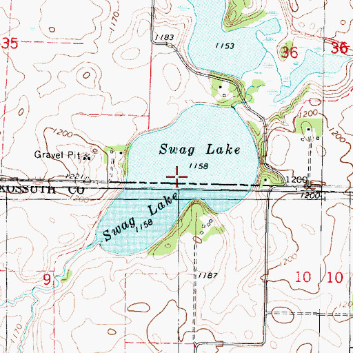Topographic Map of Swag Lake, MN