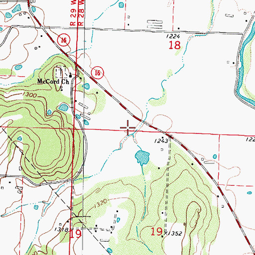 Topographic Map of Blackland Cove, AR