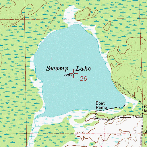 Topographic Map of Swamp Lake, MN