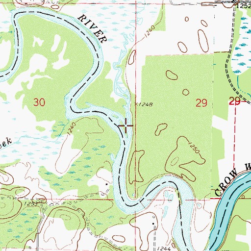 Topographic Map of Swan Creek, MN