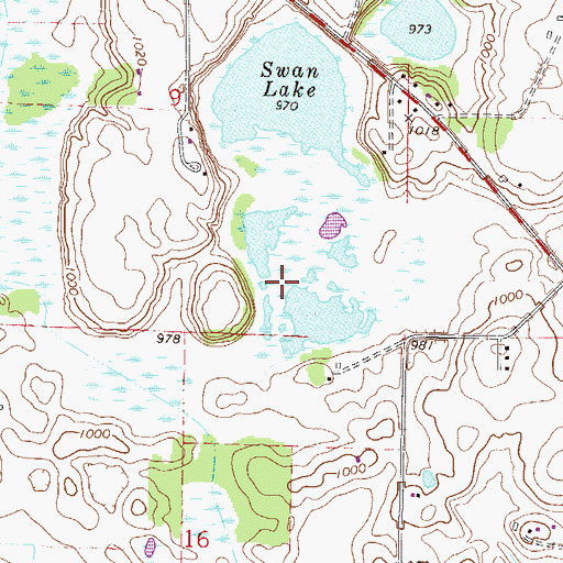 Topographic Map of Swan Lake, MN