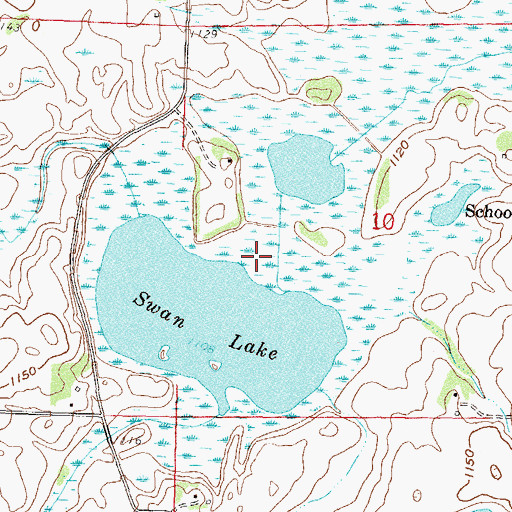 Topographic Map of Swan Lake, MN