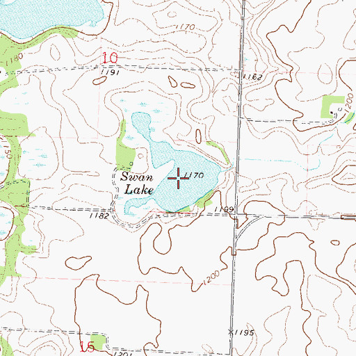 Topographic Map of Swan Lake, MN