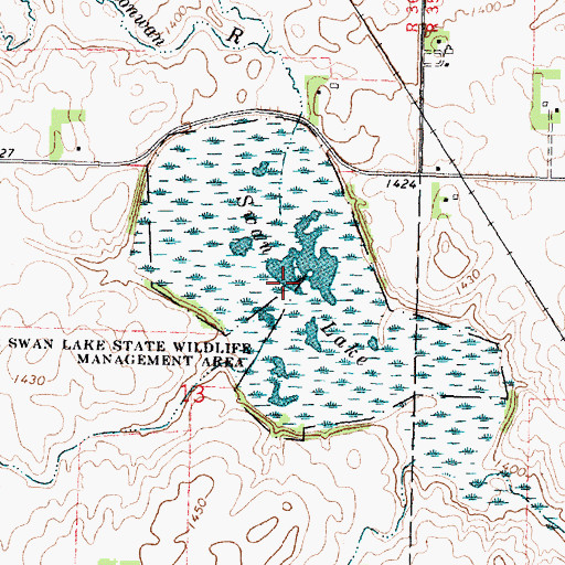 Topographic Map of Swan Lake, MN