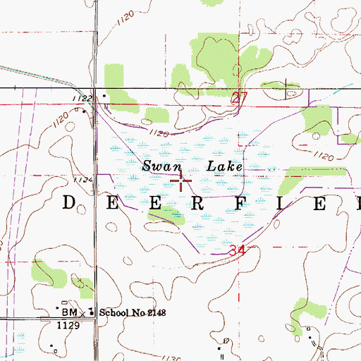 Topographic Map of Swan Lake, MN