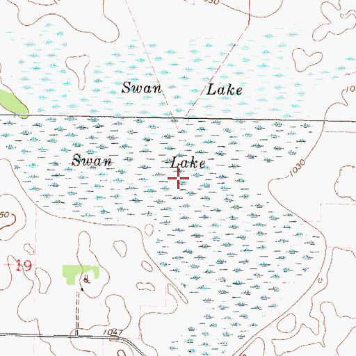Topographic Map of Swan Lake, MN