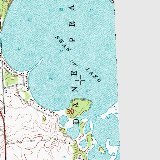 Topographic Map of Swan Lake, MN