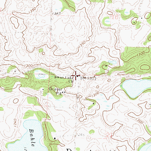 Topographic Map of Swan Lake Church, MN
