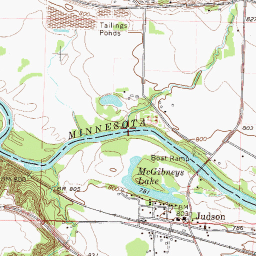 Topographic Map of Swan Lake Outlet, MN