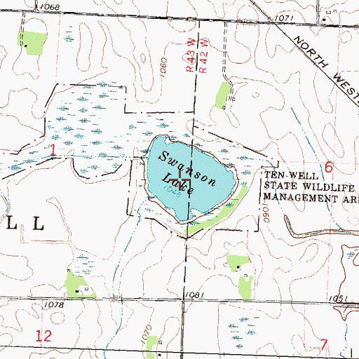 Topographic Map of Swanson Lake, MN