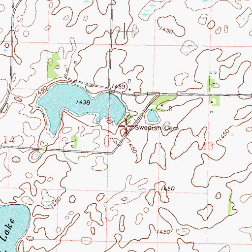 Topographic Map of Swedish Cemetery, MN