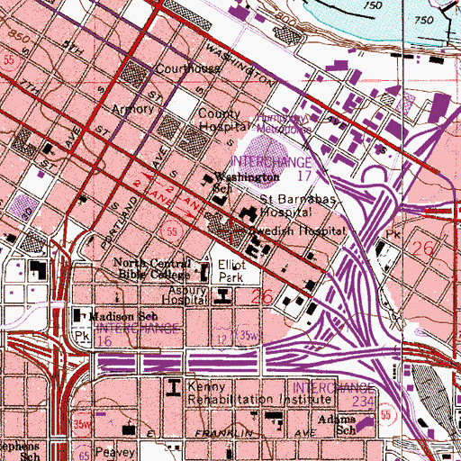 Topographic Map of Swedish Hospital, MN