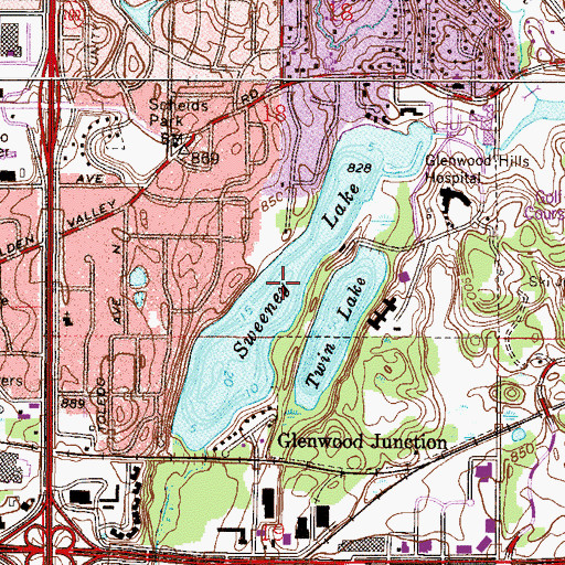 Topographic Map of Sweeney Lake, MN