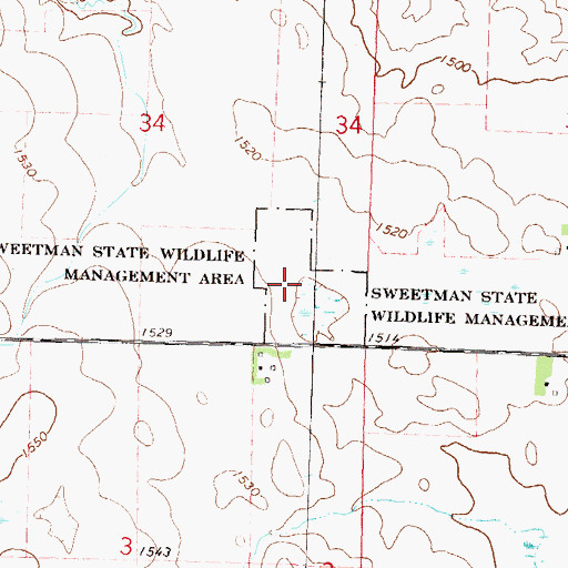 Topographic Map of Sweetman State Wildlife Management Area, MN