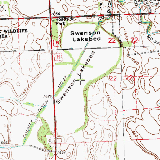 Topographic Map of Swenson Lakebed, MN