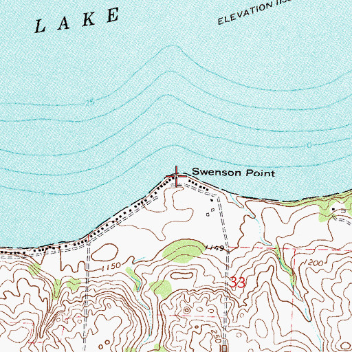 Topographic Map of Swenson Point, MN
