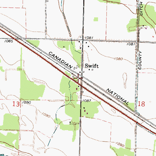 Topographic Map of Swift, MN