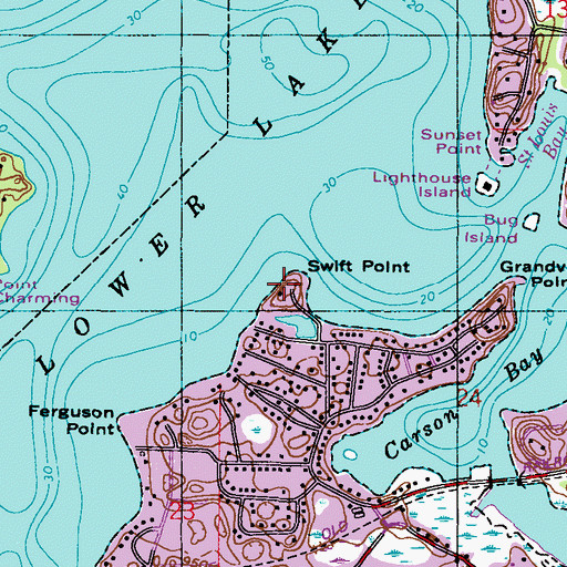 Topographic Map of Swift Point, MN