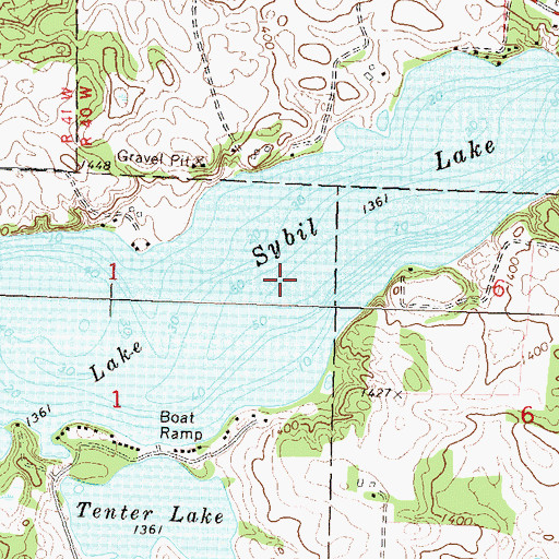 Topographic Map of Sybil Lake, MN