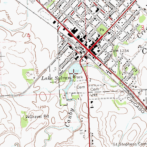 Topographic Map of Lake Sylvan, MN