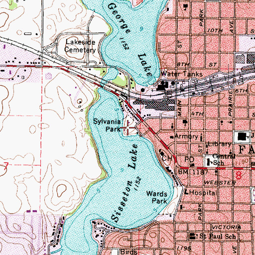 Topographic Map of Sylvania Park, MN