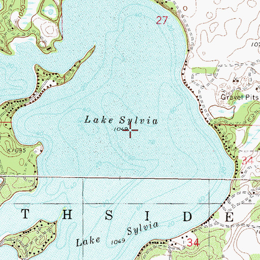 Topographic Map of East Lake Sylvia, MN