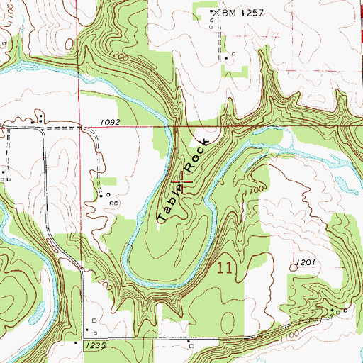 Topographic Map of Table Rock, MN