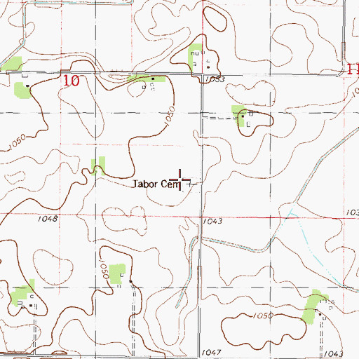 Topographic Map of Tabor Cemetery, MN