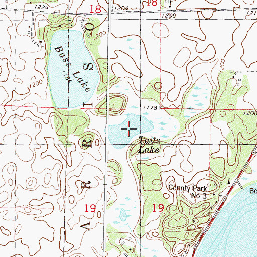 Topographic Map of Taits Lake, MN