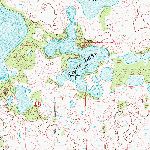 Topographic Map of Talac Lake, MN