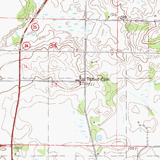 Topographic Map of Talbot Cemetery, MN