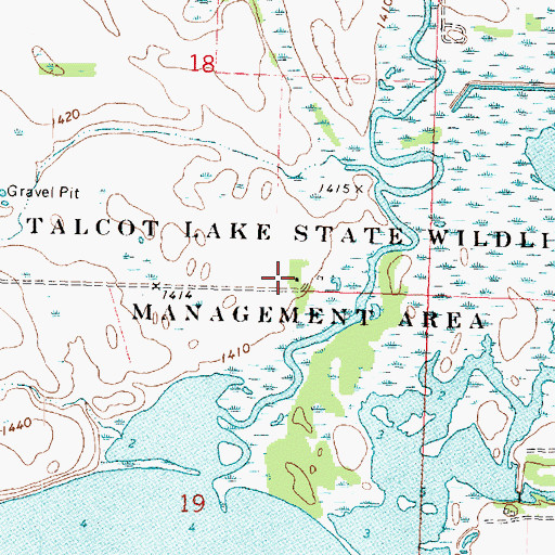 Topographic Map of Talcot Lake State Wildlife Management Area, MN