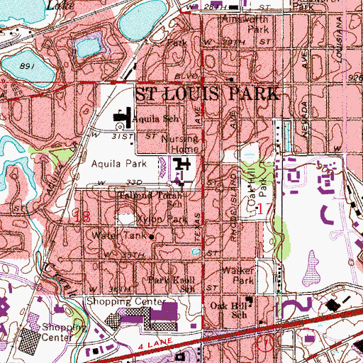 Topographic Map of Talmud Torah School, MN