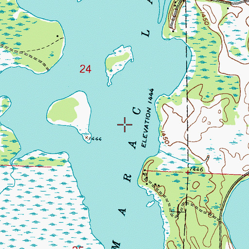 Topographic Map of Tamarac Lake, MN